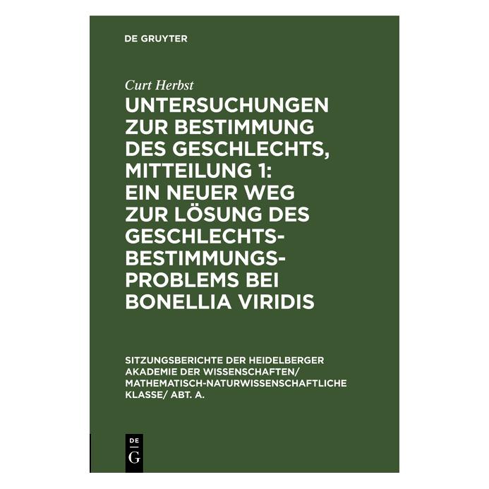 De Gruyter Herbst:Untersuchungen zur Bestimmung de (Deutsch, Hardcover, Curt Herbst) (67773233)