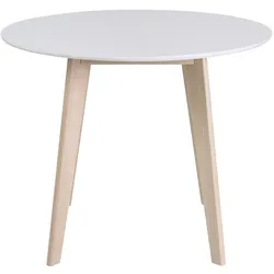 Design-Tisch LEENA Holz und Weiß D100