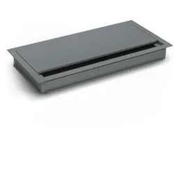 TecLines, Kabelschutz + Kabelführung, TKD012T Kabeldurchführung 240x120x25 mm, Titanium / schwarz (Kabeldurchlass, 24 cm)