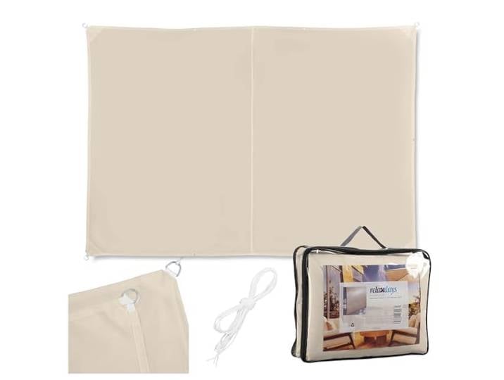 Relaxdays Sonnensegel, 2x4 m, Polyester, wasserdicht, beige