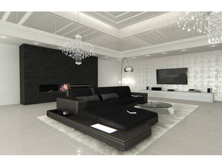 Couch Messana L-Form in Stoff