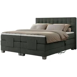 Motor Boxspringbett mit Bettkasten Elektro , grau , Maße (cm): B: 188 H: 118