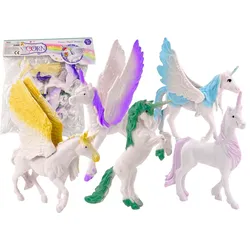 Set Einhorn-Pegasus-Figuren White Magic 6-tlg.