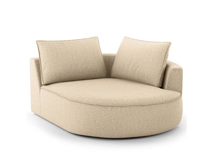 Modulottomane Beige/Taupe Chenille Buladi 126 x 154cm Ausrichtung rechts Glamour