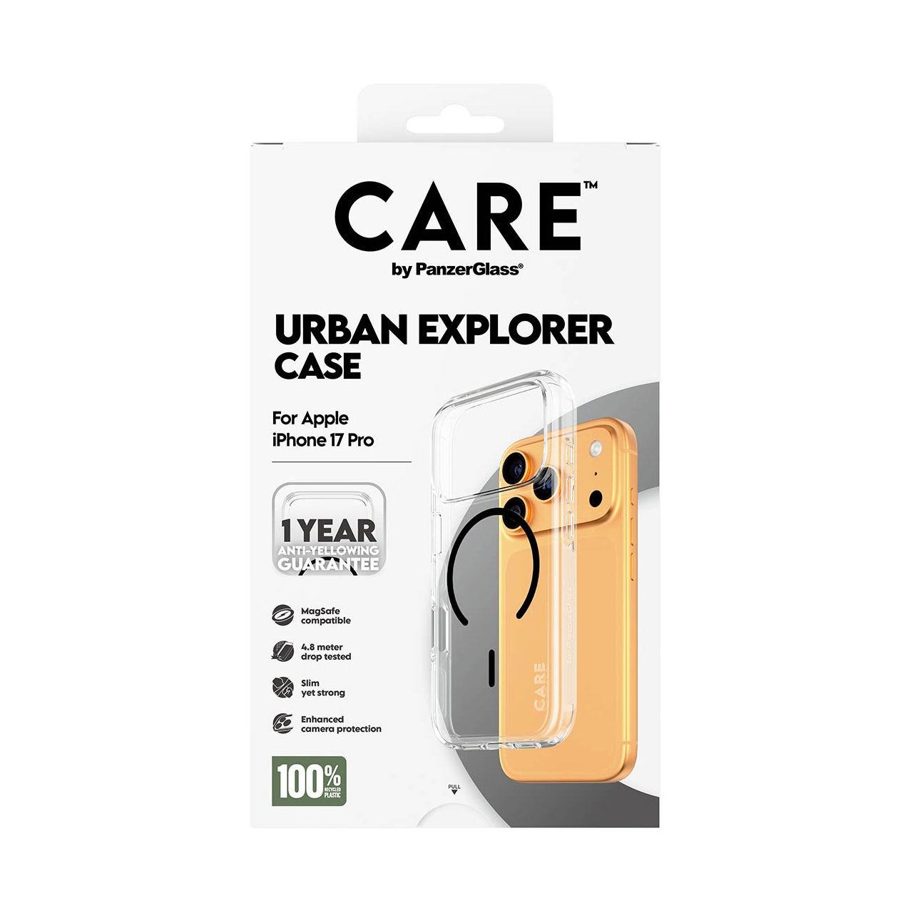 PanzerGlass CARE BY FLAGSHIP CASE TRANSPARE W. BLACK MAGSAFE IPHONE 17 PRO