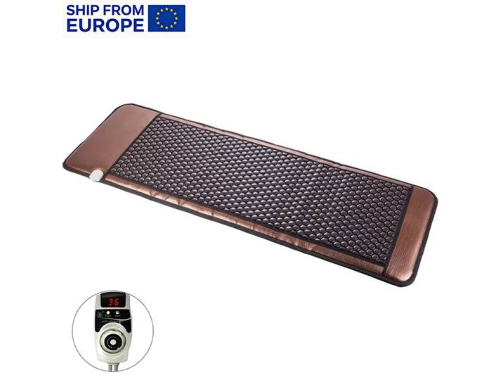 Tapis chauffant en tourmaline et germanium à infrarouge lointain – Coussin de thérapie naturelle à chauffe rapide pour soulager les douleurs dorsales, masser les muscles et le corps entier