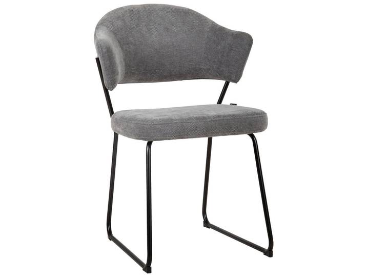 Novel Stuhl, Schwarz, Dunkelgrau, Metall, Rundrohr, 57x82x62 cm, Esszimmer, Stühle, Esszimmerstühle