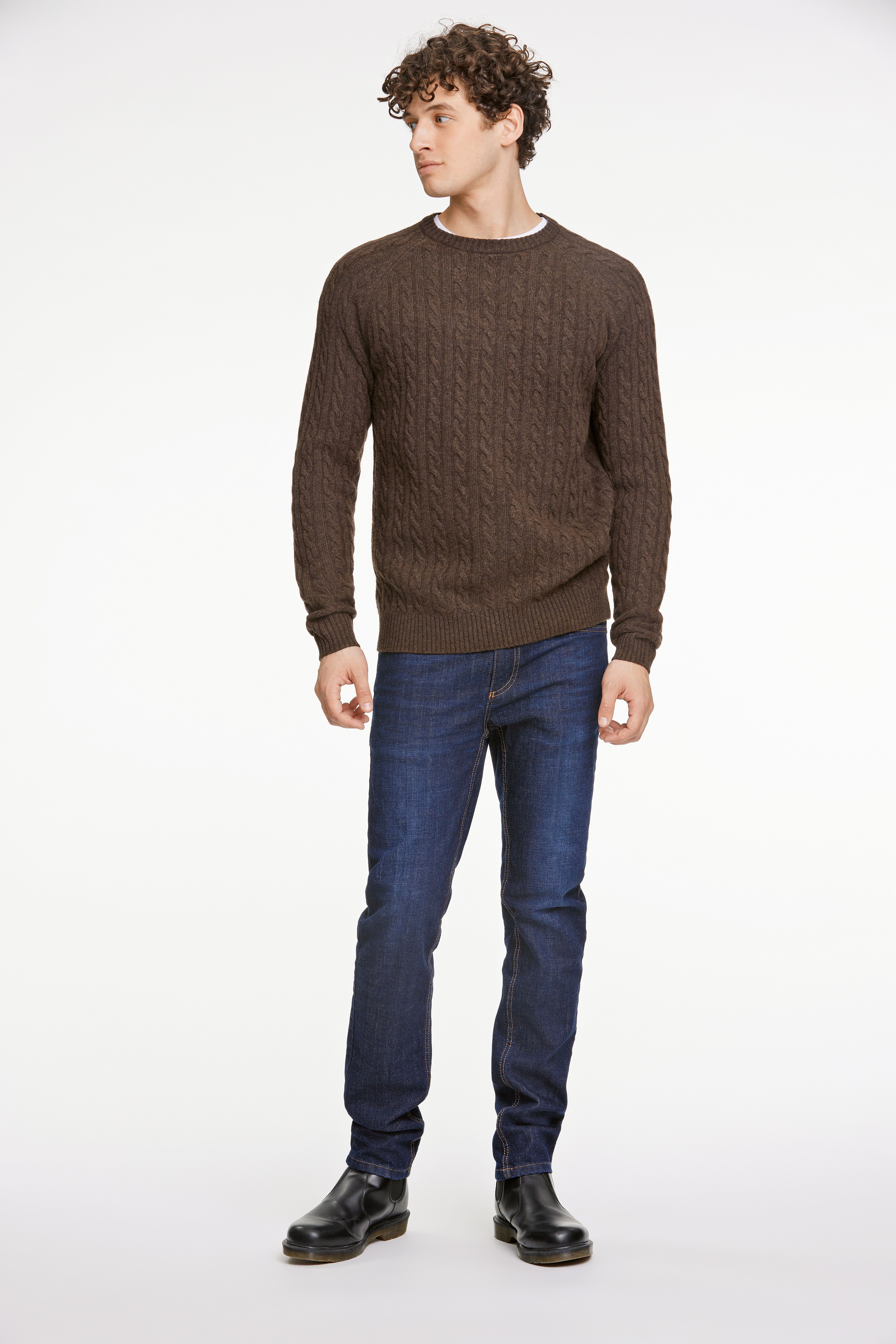 Strickpullover LINDBERGH, Herren, Gr. XXL, braun (schwarz braun melange), Strick, Obermaterial: 80% Wolle, 20% Polyamid, unifarben, relaxed fit hüftbedeckend, Rundhals, Strickbündchen, Pullover Strickpullover, mit Zopfmuster, hoher Wollanteil schwarz brau