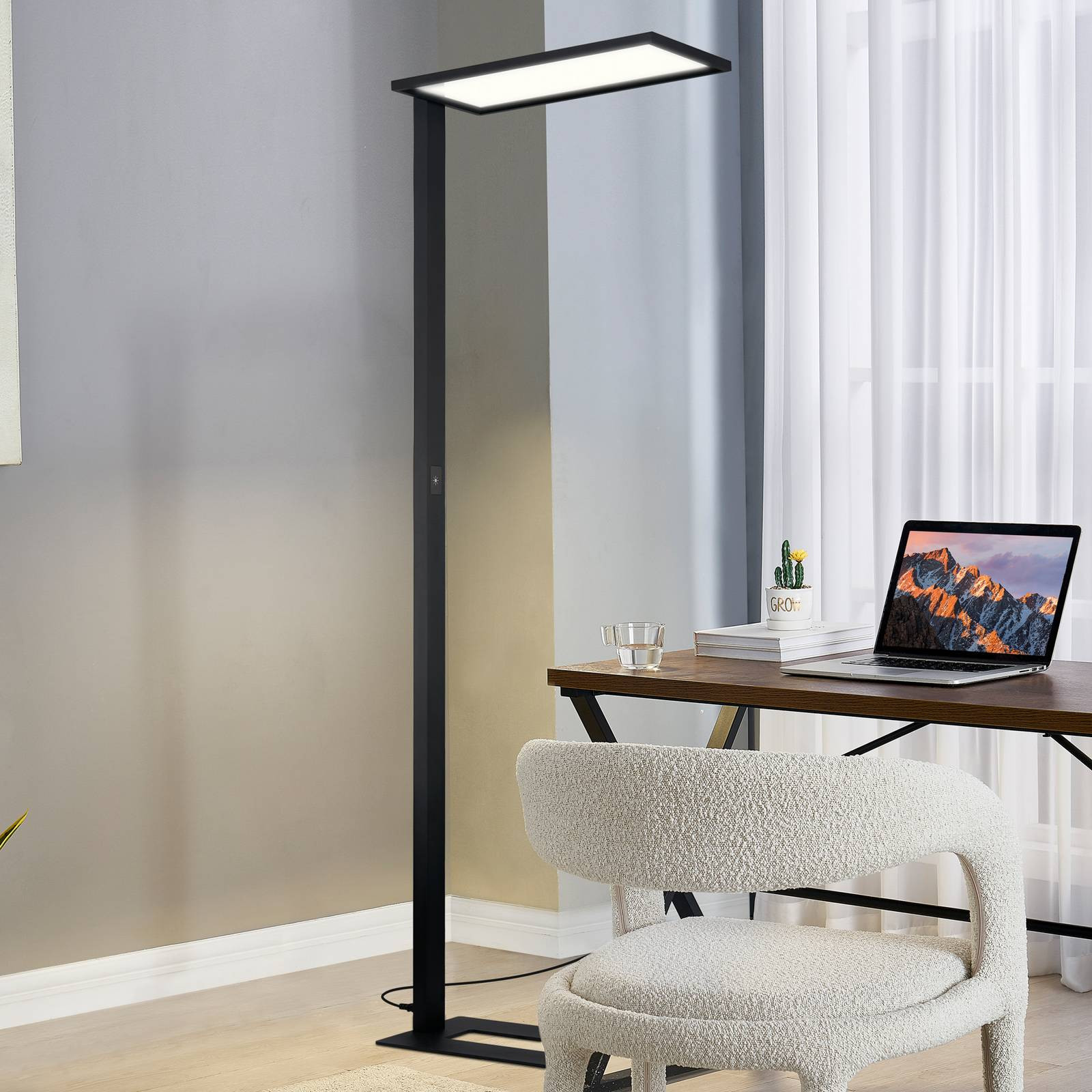 PRIOS Vloerlamp Taronis, Modern, Zwart, Aluminium, Dimbaar, LED