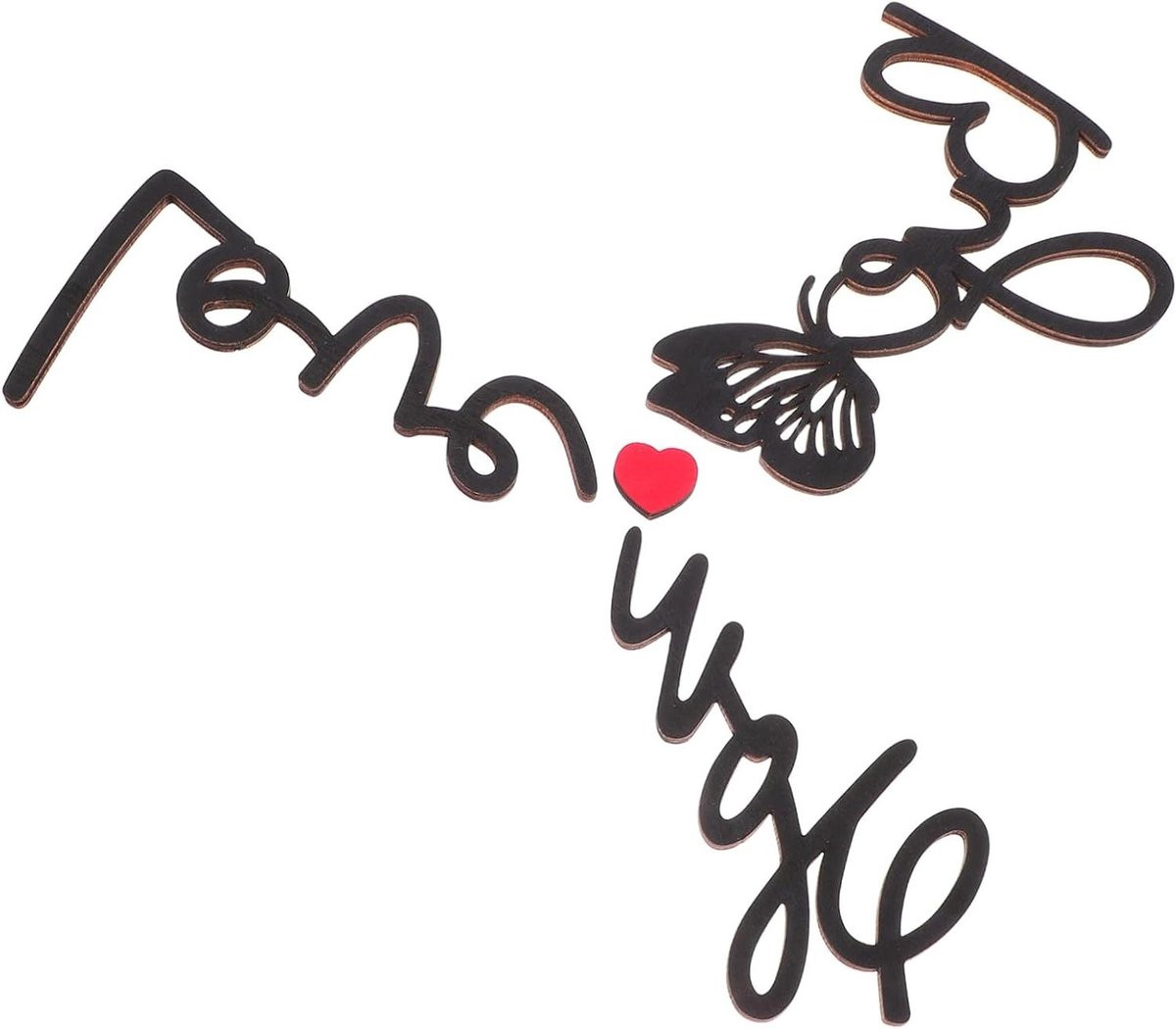 Houten Ambacht Muurdecoratie Letters Zwart - 13,4 x 6,9 cm