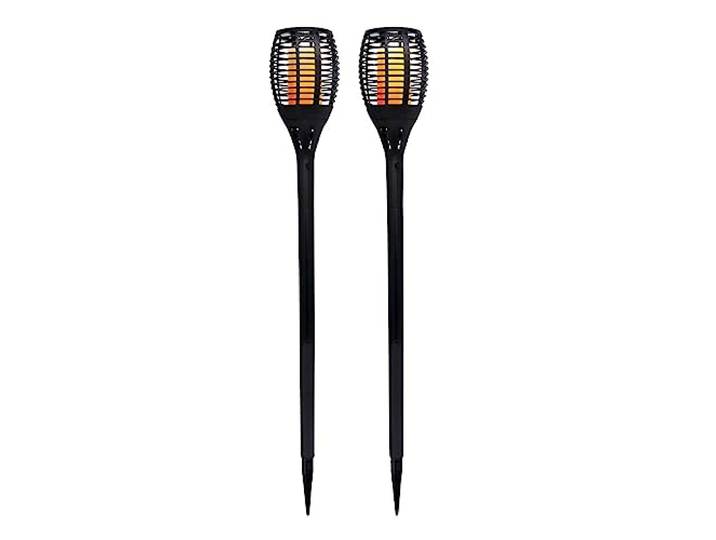 LUMISKY / LUMIJARDIN Lot de 2 mini torches solaires effet flamme LED blanc chaud MINI MAITY SUN H70cm