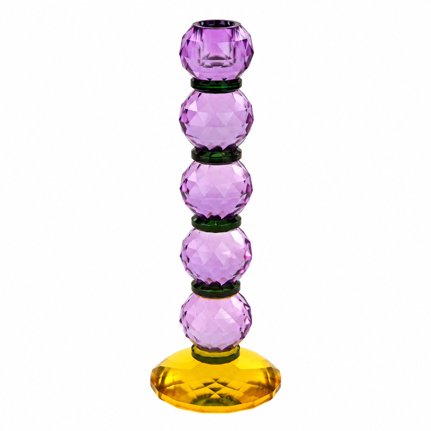 Werner Voß Fancy Crystal Kandelaar - Paars Geel - 27 cm
