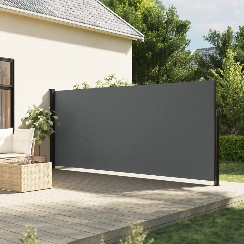17 Stories Retractable Side Awning Anthracite 180cm H x 500cm W