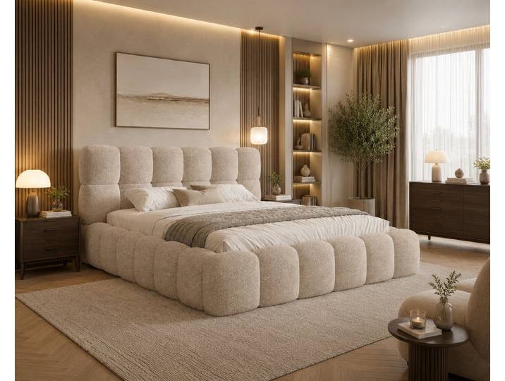 ROYAL24_MARKT Polsterbett – Bett 19 – Arena – Bett mit Federmechanismus und Stauraum (Bett-Set, 1-tlg., Polsterbett inkl. Bettkasten und Metall-Lattenrost), Bettkasten, Metall-Lattenrost, Federmechanismus