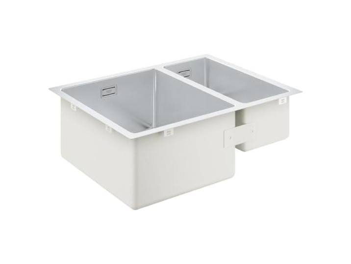GROHE K700U, Edelstahlspüle, geräuschreduziert, für tiefere Becken Spüle aus hochwertigem Edelstahl AISI 304, kratzfest und pflegeleicht, einfache Reinigung (edelstahl, 31577SD1)