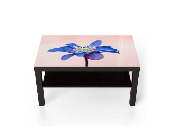 DEQORI Couchtisch 'Blaue Eleganz', Glas Beistelltisch Glastisch modern