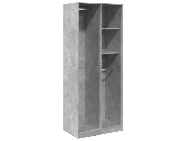 Gris Garde-robe CLARENCE Armoire penderie Pour chambre gris béton 80x50x200 cm bois d'ingénierie LV1424