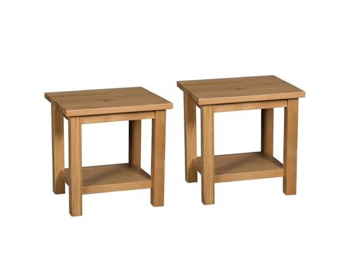 Hallowood Furniture Waverly Eiche Kleiner Tisch, Helle Eiche Beistelltisch 2er Set, Konsolentisch, Massivholz Couchtisch für Wohnzimmer, Nachttisch, Lampentisch, Telefontisch, Beistelltisch