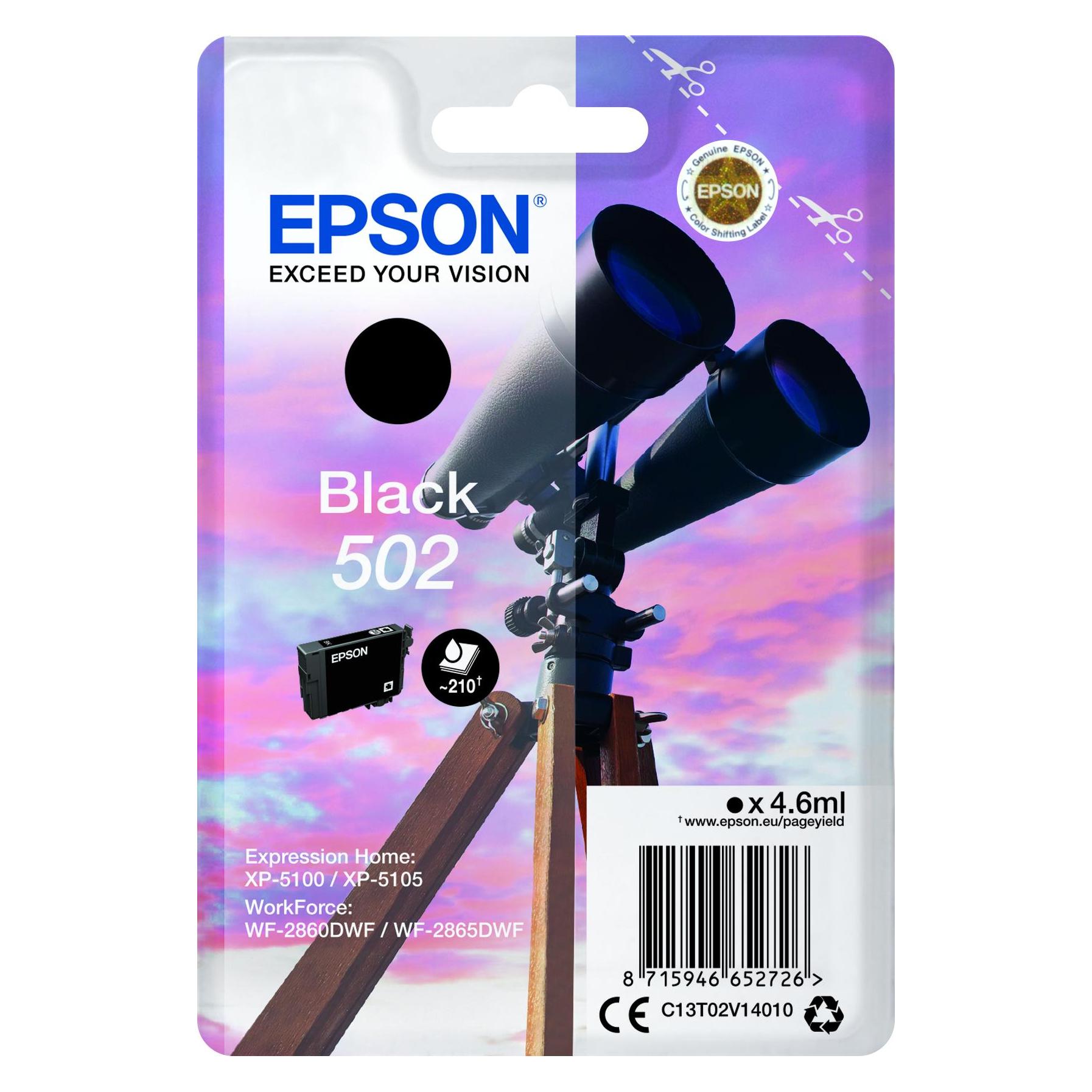 Epson Ink/502 Binocular BK SEC (BK) (C13T02V14020)