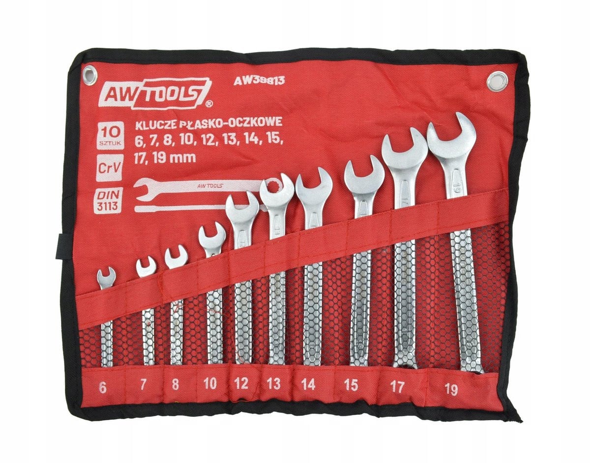 Awtools Pijpsleutelset 10-delig 6mm tot 19mm CrV