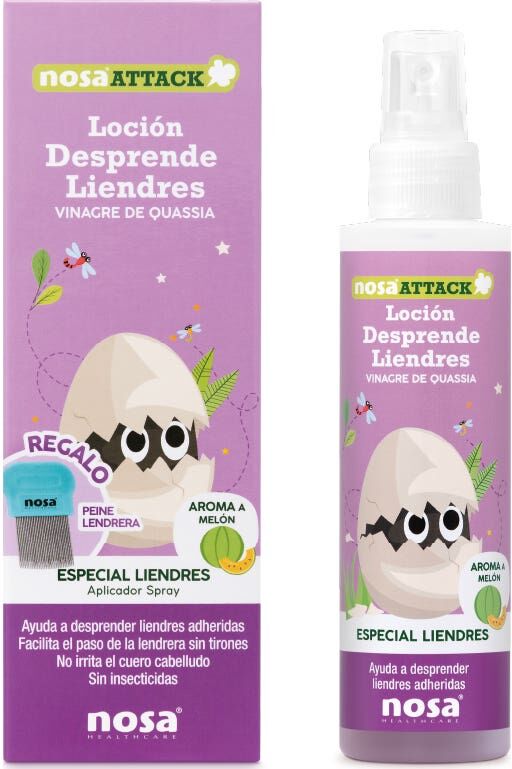 Nosa Attack Loción Desprende Liendres Vinagre de Quassia Aroma Melón 150ml