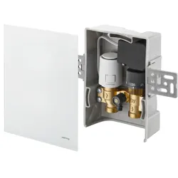 Oventrop Unibox Temperaturregelung 1022772 R-Tronic Echtglas weiß, für Raum und Rücklauf