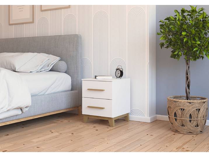 Nachtkommode Carlsson 50cm 1er Set Weiß