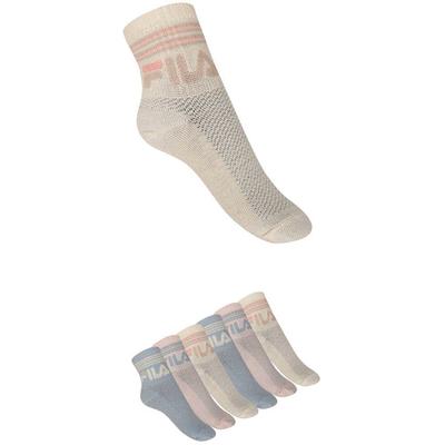 Kurzsocken FILA "JUNIOR GIRL QUARTER SOCKS", Mädchen, Gr. 23-26, Sockengröße, rosa (cipria), Baumwollmischung, unifarben, normal, Socken, mit dezentem Mustertextur