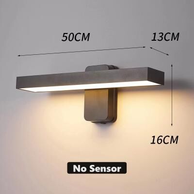 Silver Stone Store Waterproof PIR Motion Sensor Rotatable Wall Lamp, Outdoor Garden Porch Light, Exterior Entrance Sconce Lighting warm White 50cm No Sensor 30w