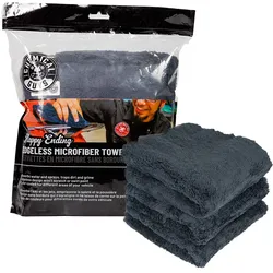 Chemical Guys Happy Ending Microfiber Towel  40x40cm Black  3 Stück