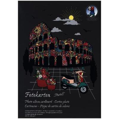 URSUS Fotokarton-Block 'Sonderedition - Pastell' (300 g/m²), DIN A4, 10 Blatt sortiert in 10 Farben