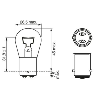 BOSCH Glühlampe, Rückfahrleuchte 1987302532 P21W