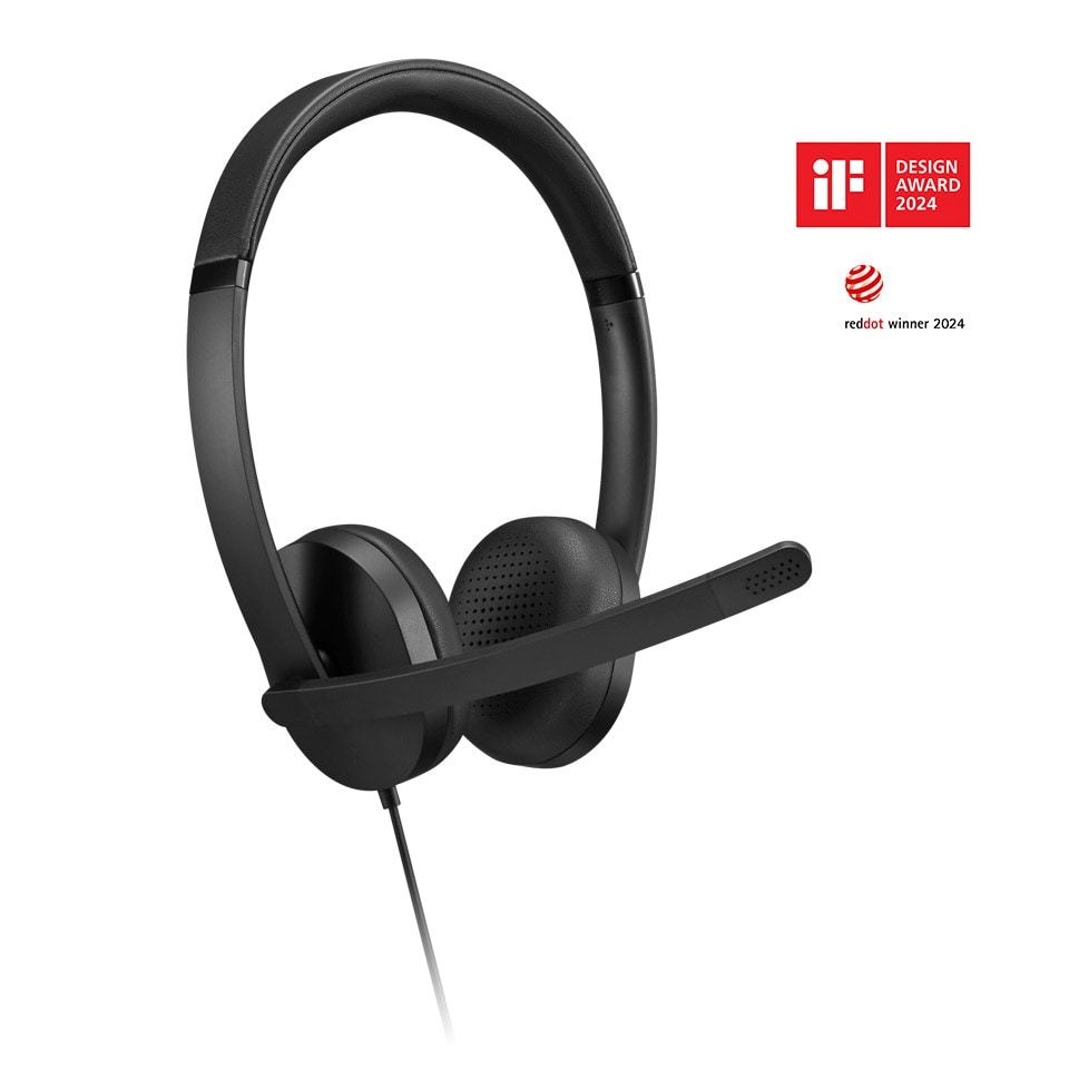 Lenovo USB-A Stereo Headset Gen 2 Schwarz, kabelgebunden, inkl. Steuereinheit 4XD1P83425
