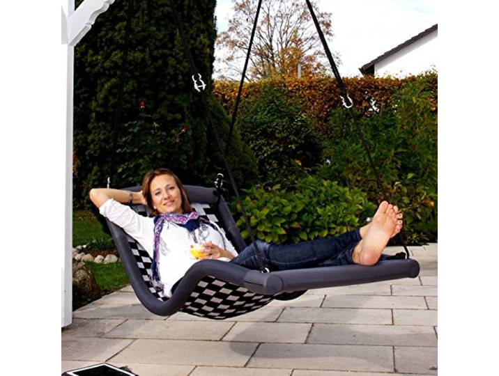 Dreamliner Neu Relax-Schaukel Standard L, Farben Anthrazit & Navi Blau, Indoor und Outdoor - Entlastung der Wirbelsäule - Wetterfeste Relax-Liege zum Liegen und Sitzen, beliebig einstellbar…