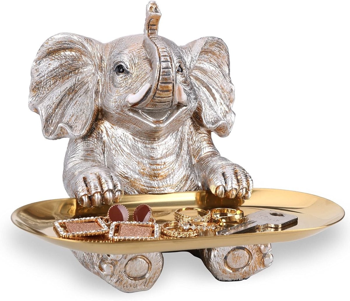 Decoratief Zilveren Olifant Beeldje voor op tafel