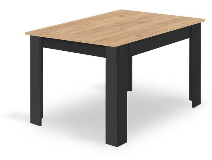 Table de salle à manger NP en chêne artisan et noir
