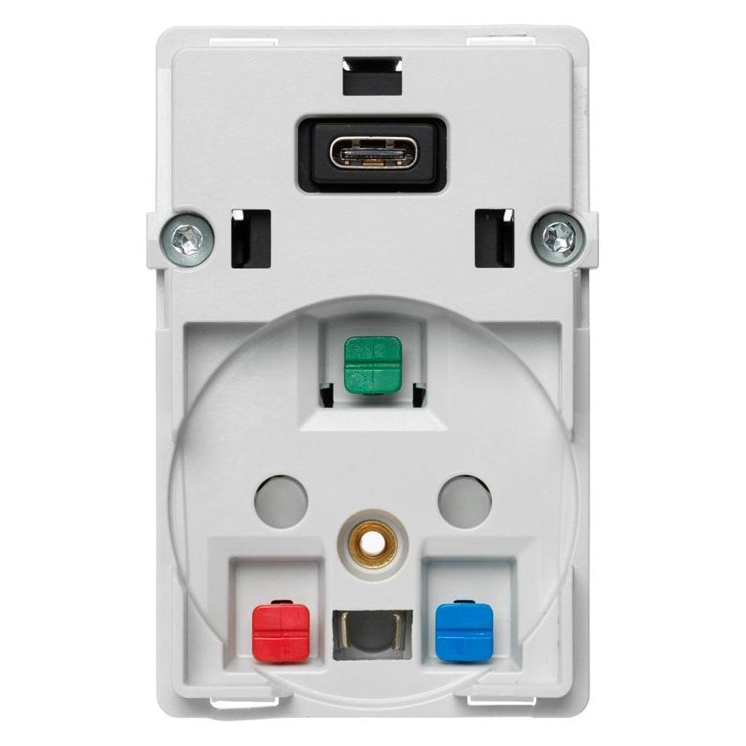 LK FUGA-Buchse 2-polig + DK-Masse mit 5V USB-C-Ladegerät 2100 mA, 1,5 Modul, ohne Abdec (506D0713)