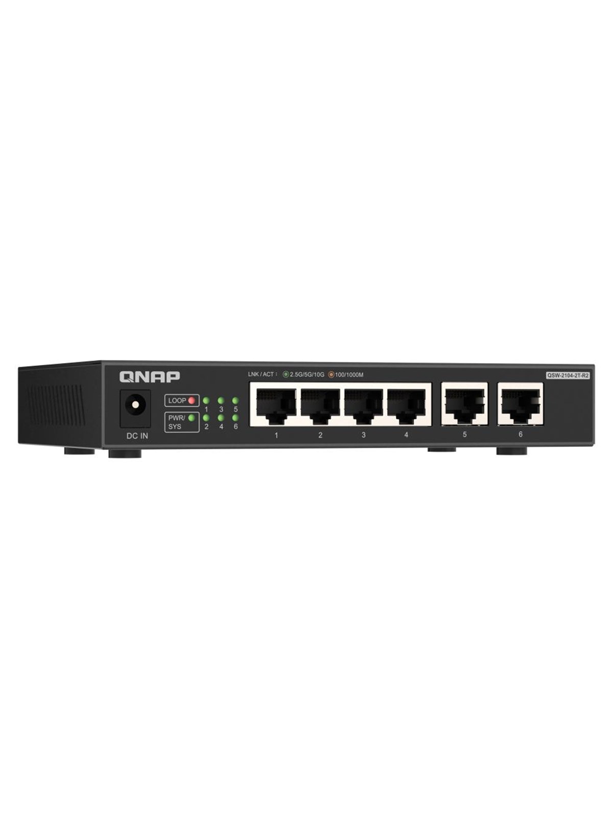 QNAP QSW-2104-2T-R2 6-Port Switch (4-port 2.5GbE and 2-port 10GbE)