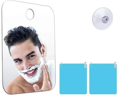 Uplift Picks Fogless Acrylic Shower Mirror Portable Shatterproof Bathroom Shaving Mirror set A