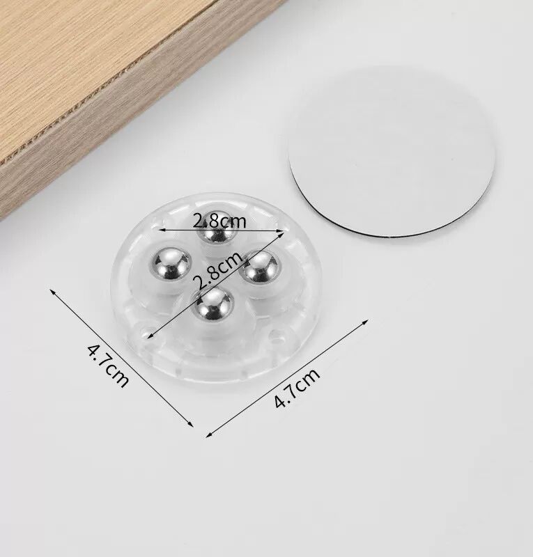 INF 20PCS Lenkrollen, selbstklebende Schwenkrollen, hochbelastbare Möbelrollen (4er-Pack) Transparent