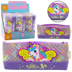 Federmäppchen für Schulbedarf mit Einhorn Lila 20 x 8,5 cm