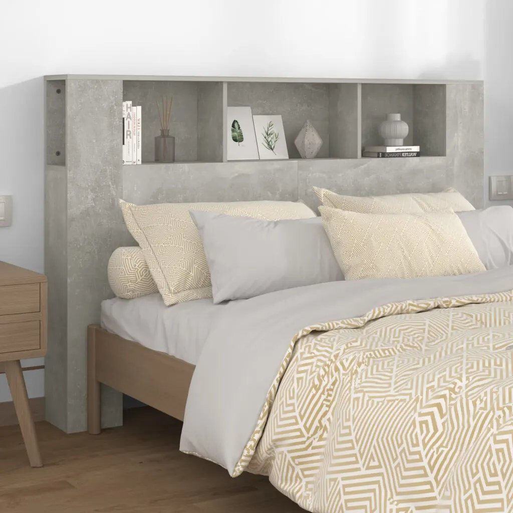17 Stories Headboard Cabinet Engineered Wood Concrete Grey Kingsize (5')