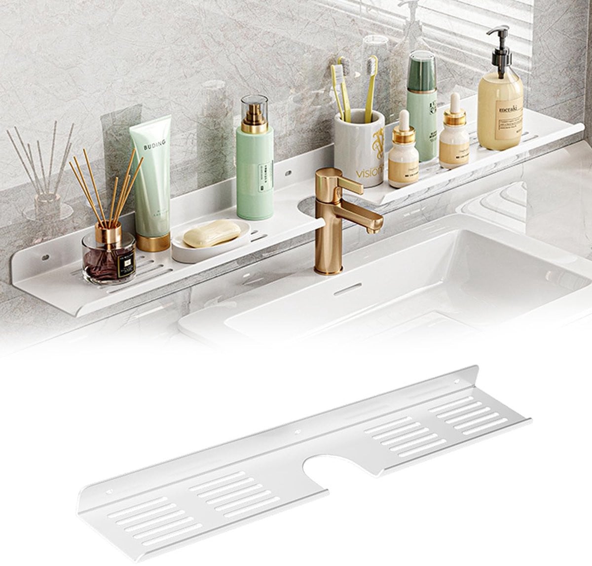 Wandplank voor badkamer en keuken van koolstofstaal