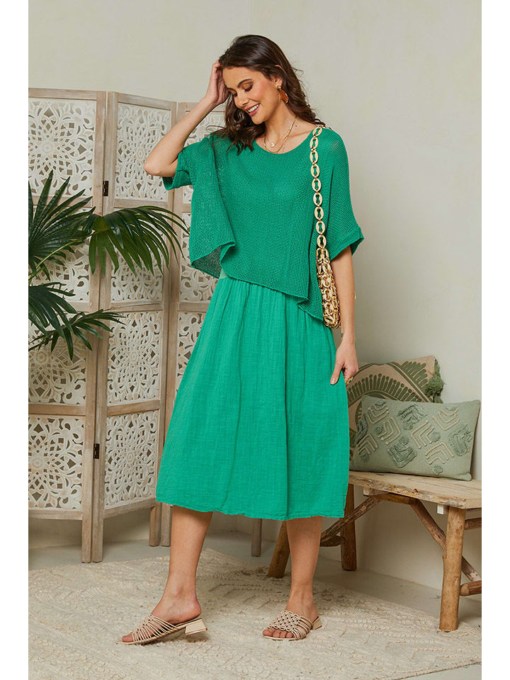 Lin Passion Leinen-Kleid in Grün - 36/38