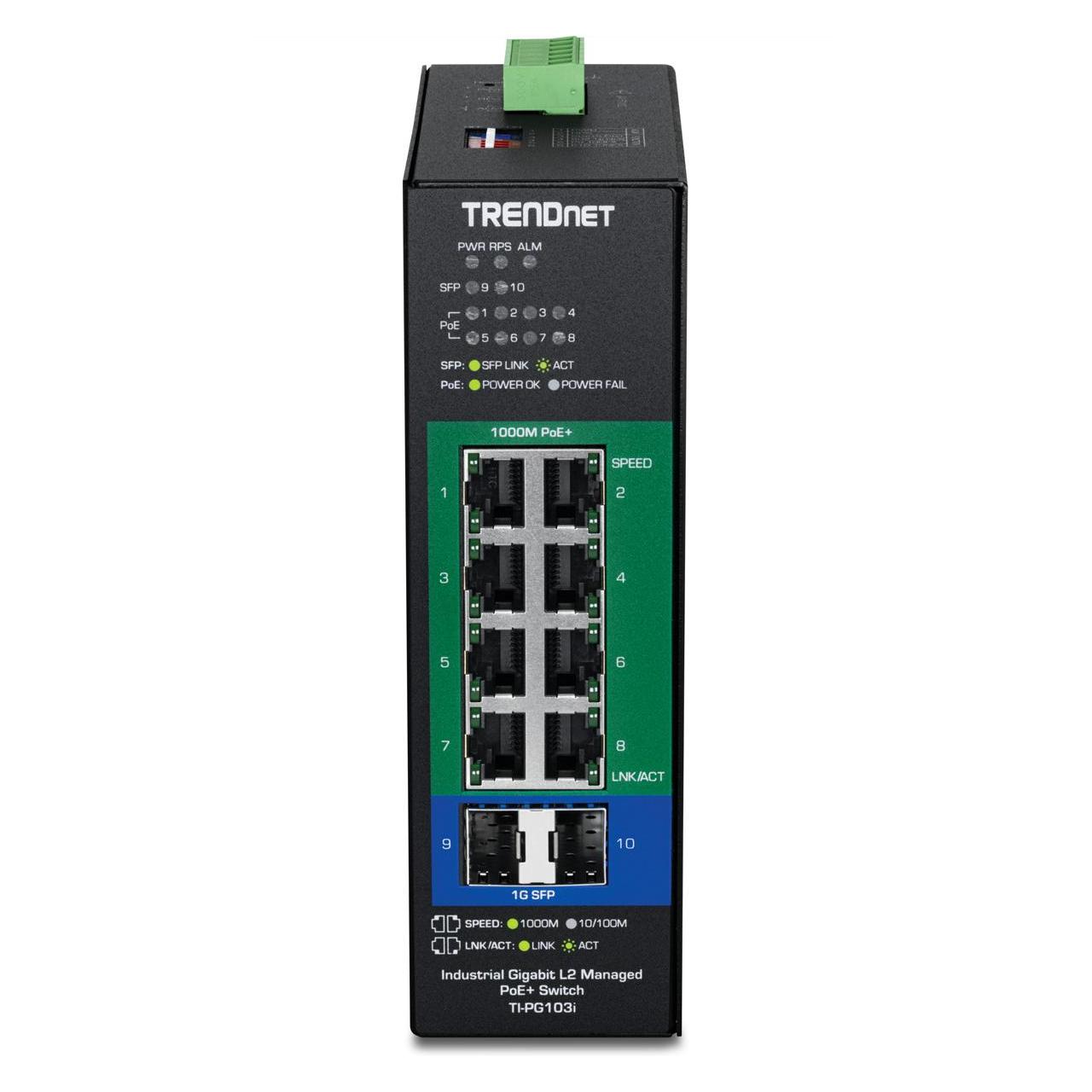 Trendnet 10-Port Industrial Gigabit L2 (10 Ports) (TI-PG103I)