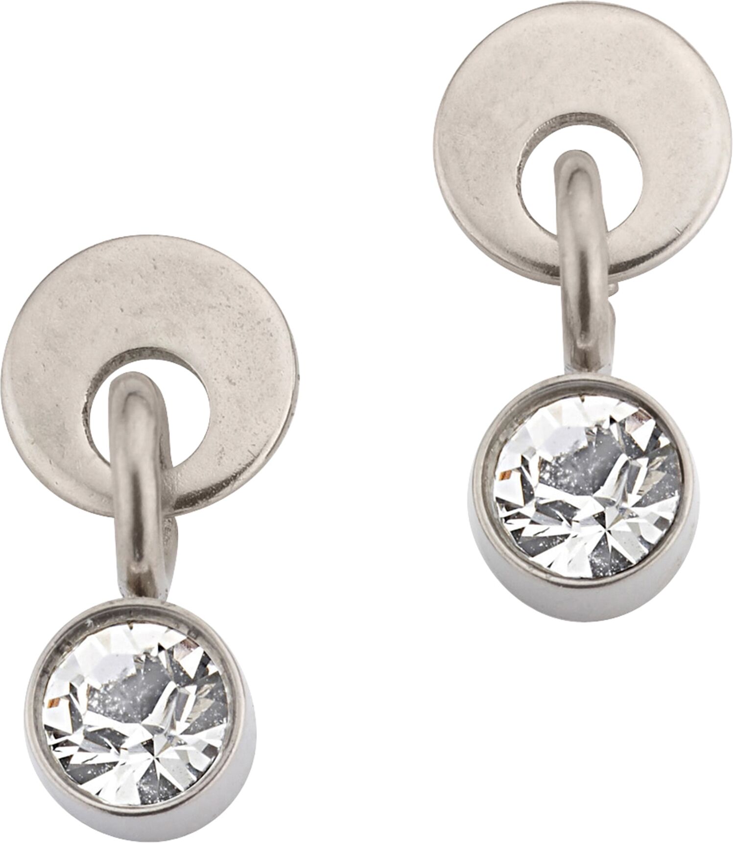 Paar Ohrstecker FIRETTI "Schmuck Geschenk Titan Ohrschmuck Ohrringe Kristall", silber (titanfarben, kristallweiß, kristallweiß), Ohrringe, Damen, Titan, mit Swarovski-Kristall