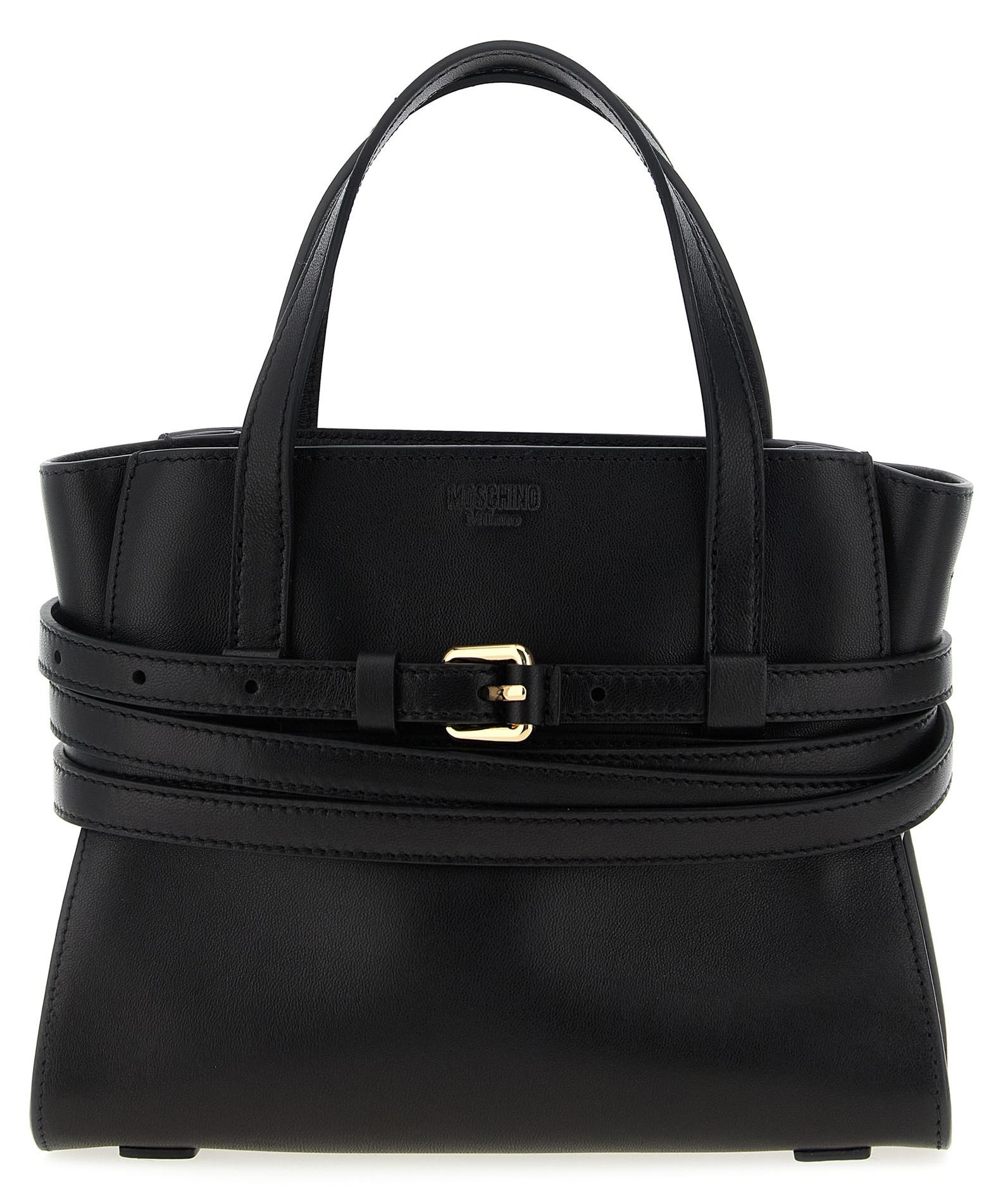 Moschino Tie Me Handtasche schwarz Polyester Gürtel