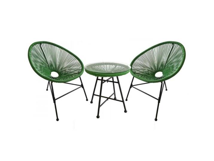 ACAPULCO - Ensemble de 2 fauteuils et table basse vert