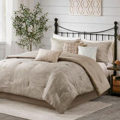 Jla Home/Bed Walter Comforter Bed Set Taupe, Queen, Taupe