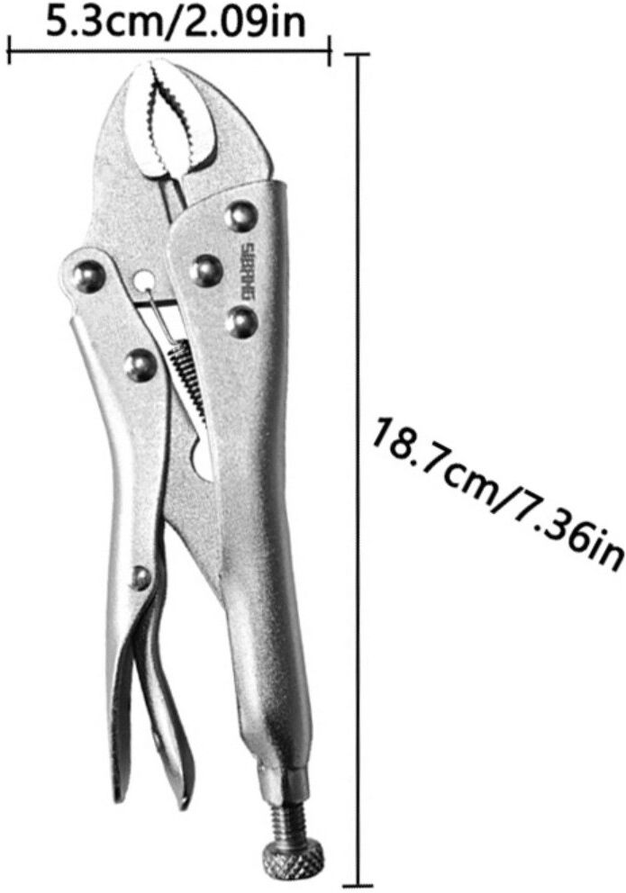 INF 7 inch Rundkopf-Umkehr-Sperrzange – Chrom-Vanadium-Stahl, Weitmaul-Spannzange für Werkstatt und Klempner